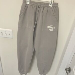 White fox sweatpants. generally worn